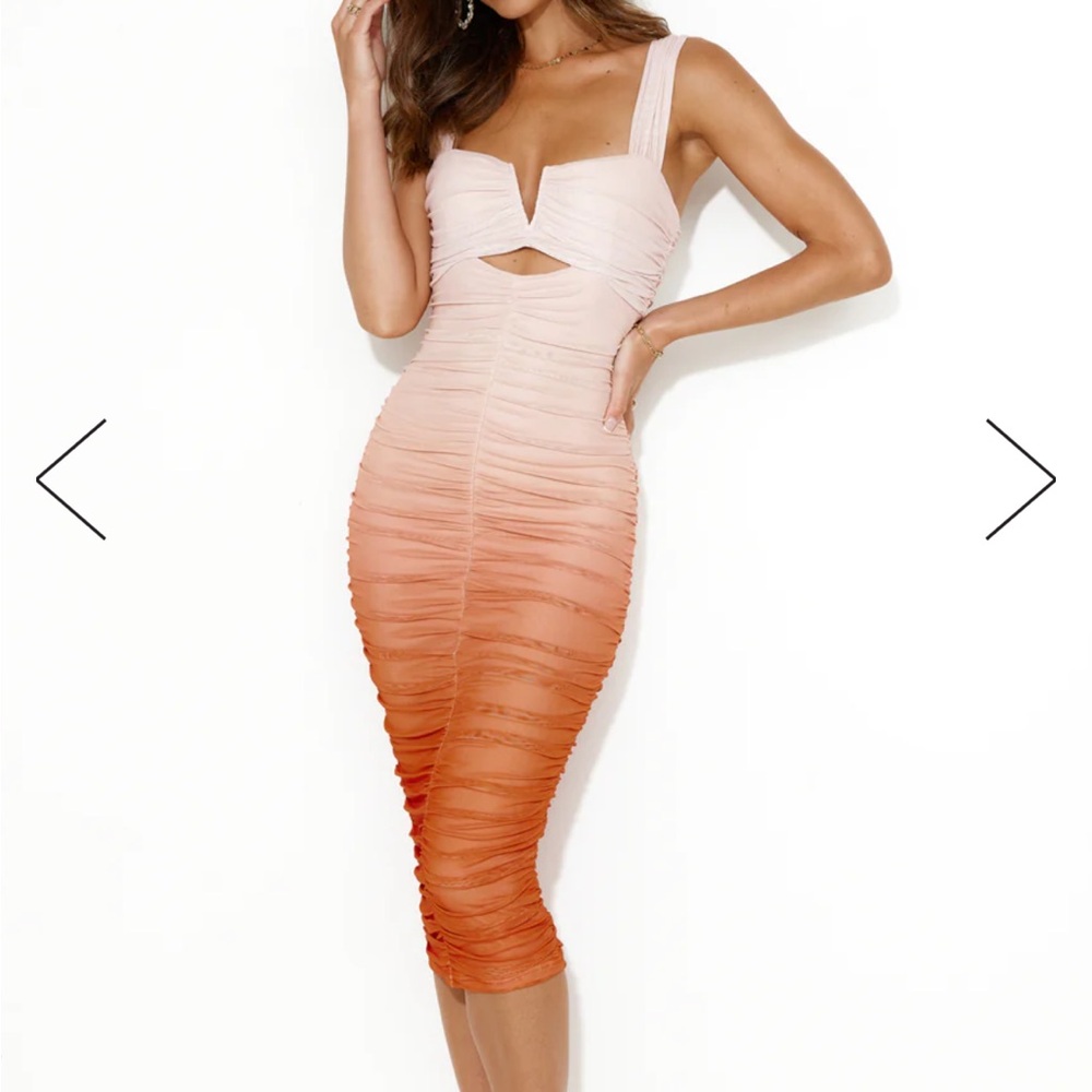 Orange ombré midi dress Size Small NWT